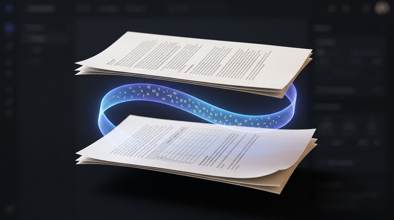 Documentos PDF e DOCX sendo traduzidos, preservando o layout original